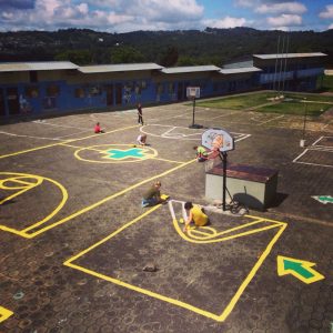 Painting the school ground