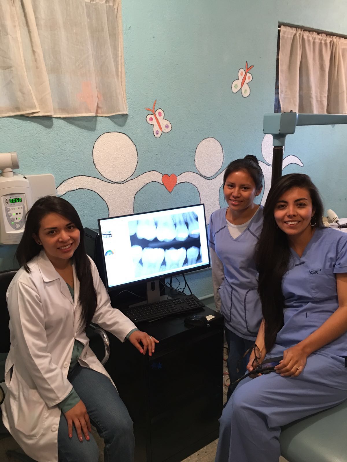 Our dentist with the new dental x-ray machine