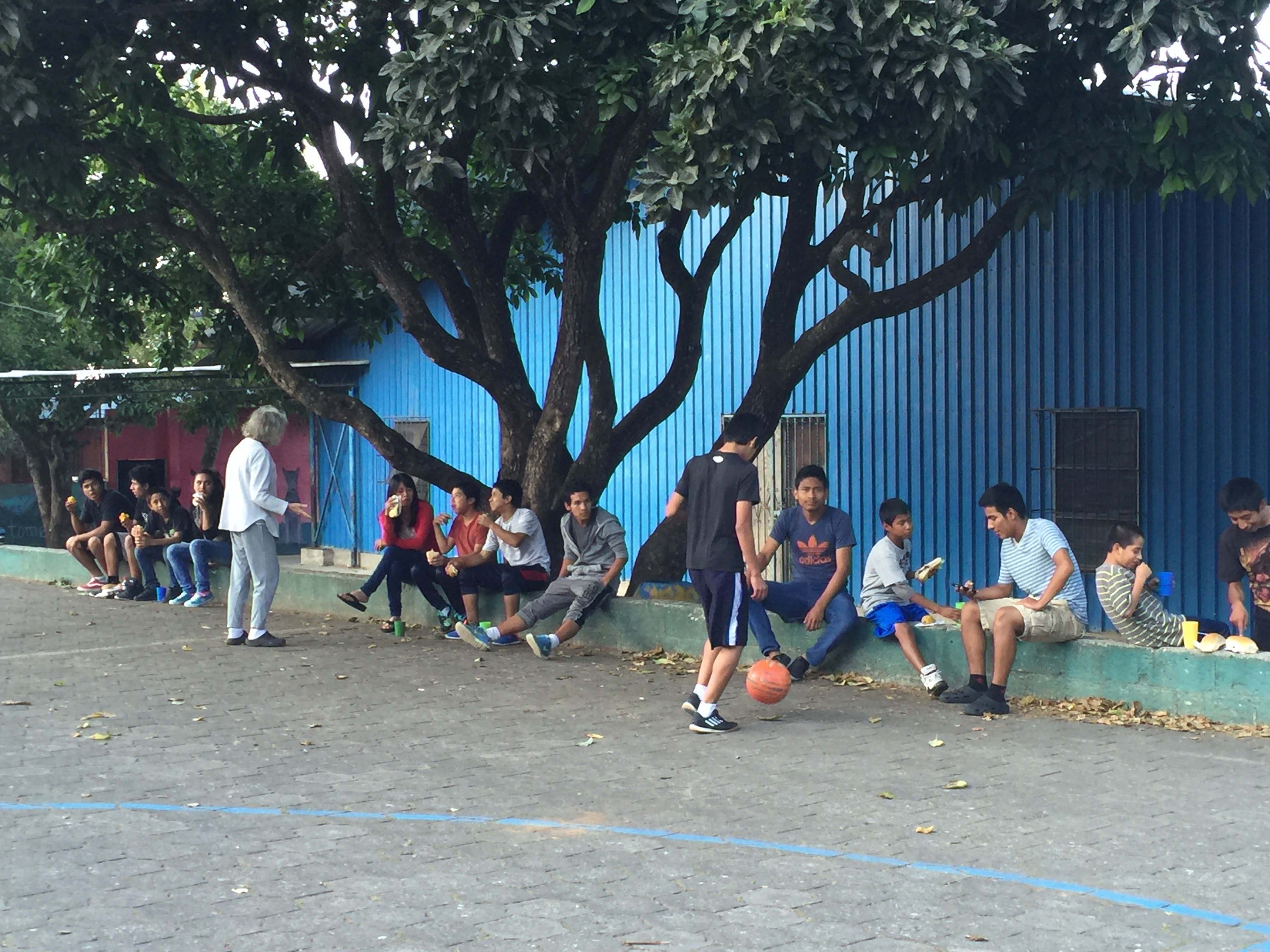 Families eating together